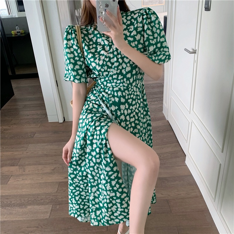 Đầm hoa PERTY phong cách Hàn Quốc cổ điển thời trang mùa hè