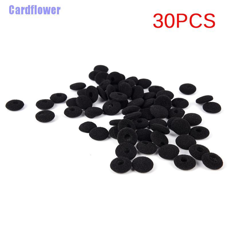 Cardflower  30PCS Black Soft Foam Sponge Ear Pad Earbud Cap For Headphone Earphone Cover