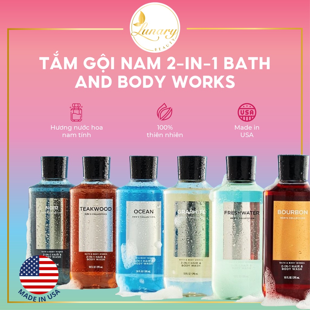 Sữa Tắm Nam Bath and Body Works Dầu Gội Sữa Tắm Nam 2-in-1 - Lunary Beauty