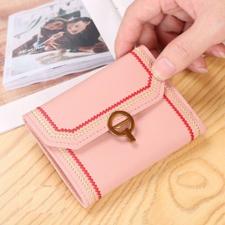 [6 MÀU] Ví bóp nữ ngắn mini gấp 3 thổ cẩm khóa tròn 247V366 thời trang balotuixach247