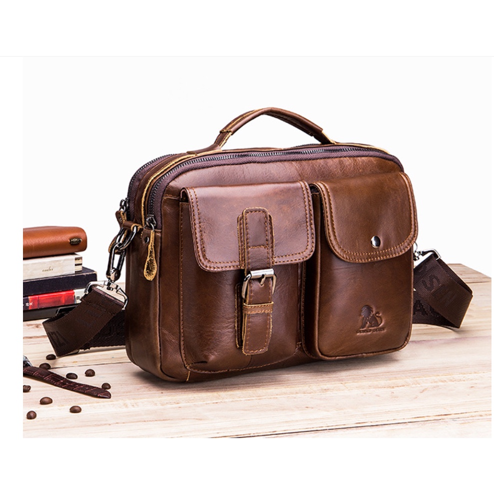 Túi xách túi đeo chéo nam công sở da bò thật cao cấp phong cách cá tính mới