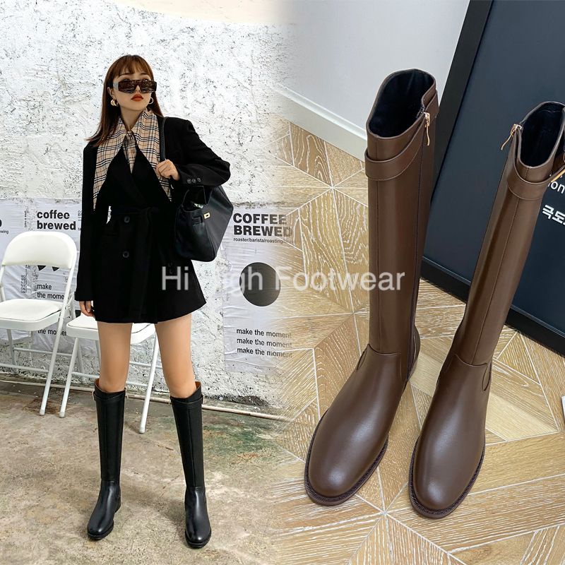Bốt cao cổ cao gót chữ V, boots gót nhọn cổ cao ôm chân 7 cm