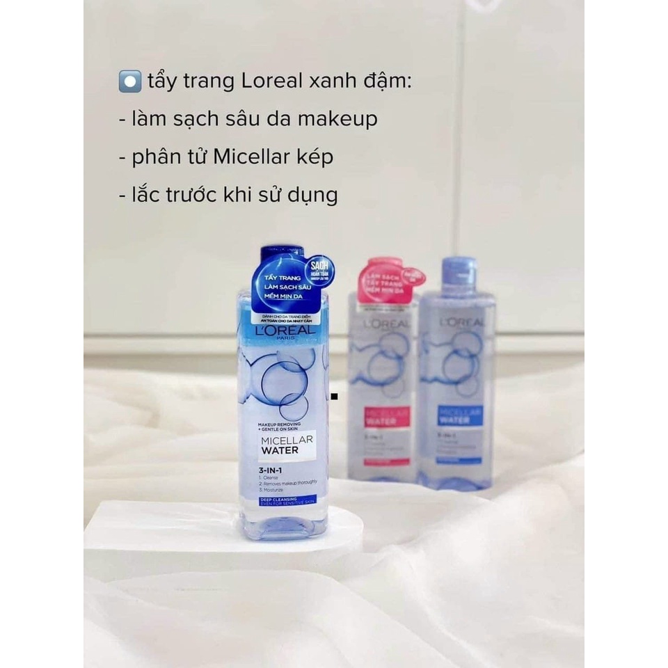 Nước tẩy trang L'Oreal Micellar dịu nhẹ, sạch sâu
