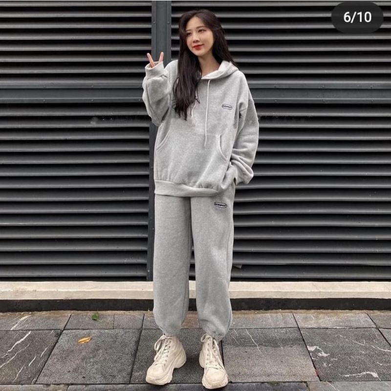 Bộ nỉ mũ cottong logo Spun HARIQUEEN