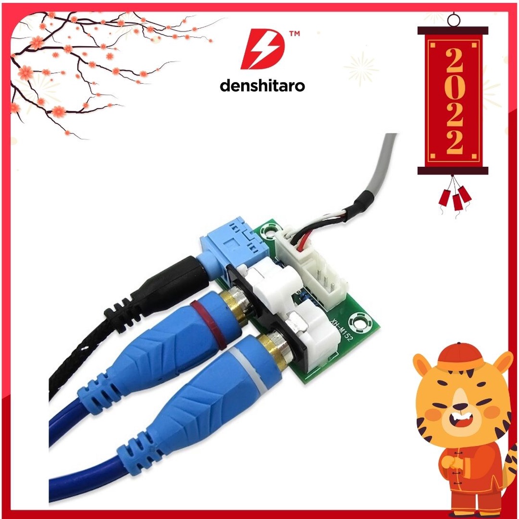 Denshitaro Combo 2 bộ giao diện vào ra âm ly giắc 3.5mm hoa sen 3P D00-107