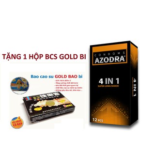 Bao cao su AZODRA 4in1, GÂN GAI, KÉO DÀI THỜI GIAN, Hộp 12 cái