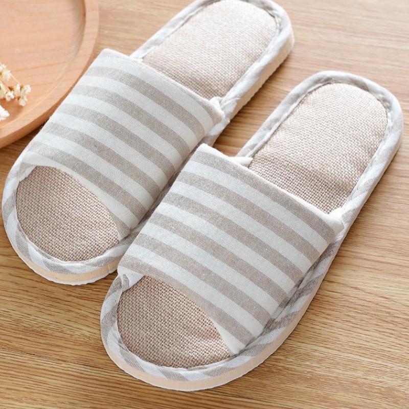 Dép đi trong nhà, văn phòng, spa bằng vải kẻ siêu nhẹ, chống trơn trượt 1809 Tổng Kho Sỉ Gia Dụng