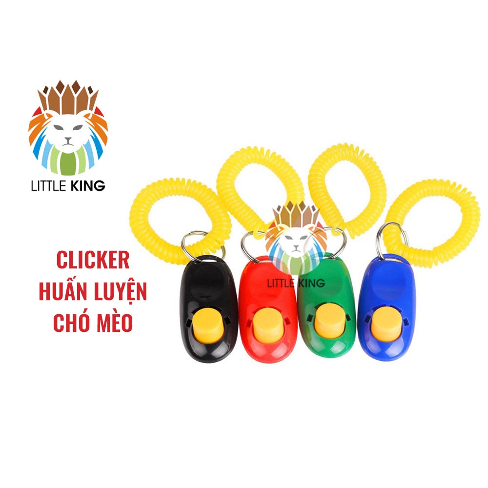 Clicker huấn luyện chó mèo, vẹt, thú cưng chuyên nghiệp Little King chất liệu nhựa nhiều màu sắc