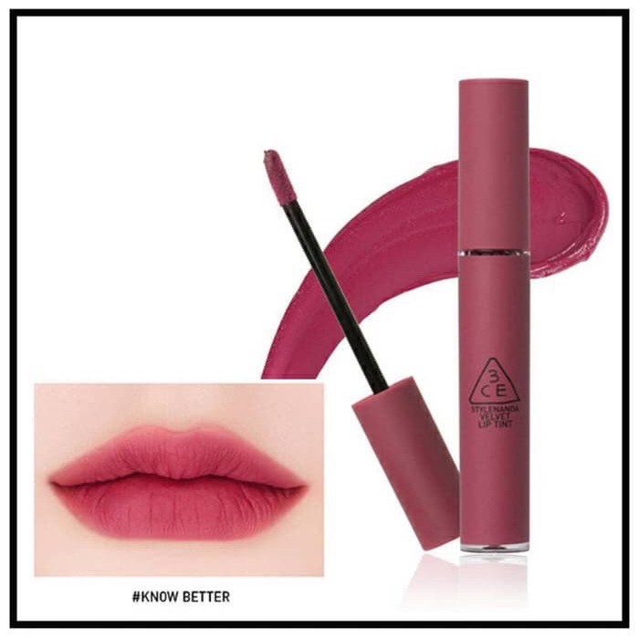 Son kem siêu lì 3CE #Velvet Lip Tint #KNOW BETTER