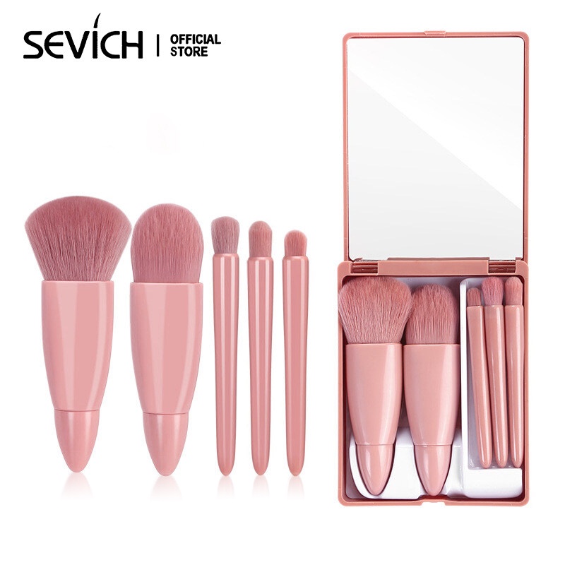 SEVICH Set 5 cọ trang điểm thiết kế nhỏ gọn tiện dụng