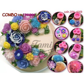 Combo 7 Khuôn Silicon Dụng Cụ Làm Thạch Rau Câu 4D