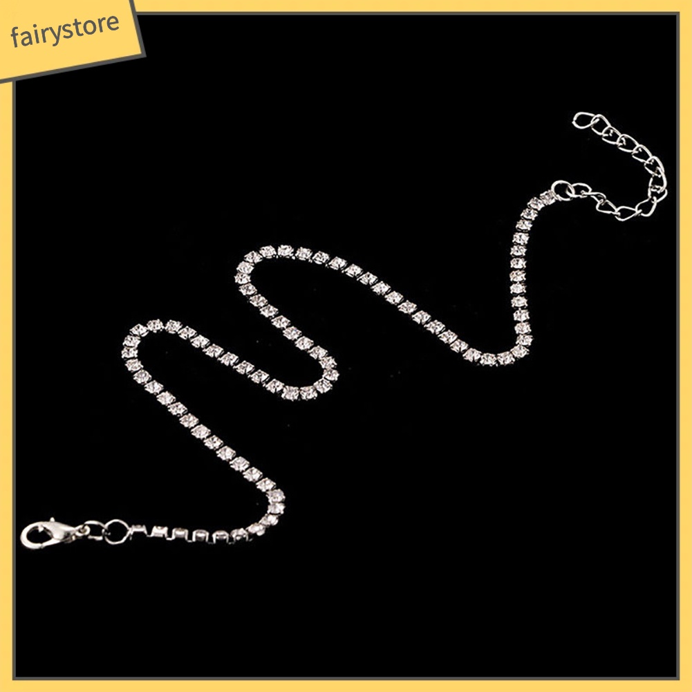 Vòng cổ choker đính trang trí kim cương giả phong cách thời trang dành cho nữ