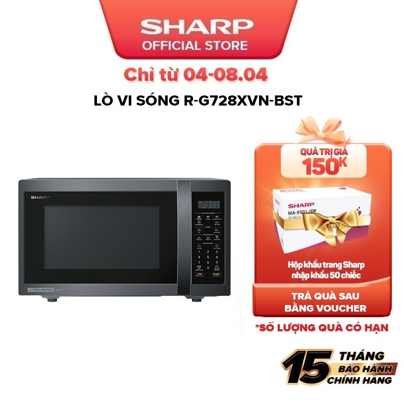 Lò Vi Sóng Kết Hợp Nướng Sharp RG728XVNBST JTech Inverter