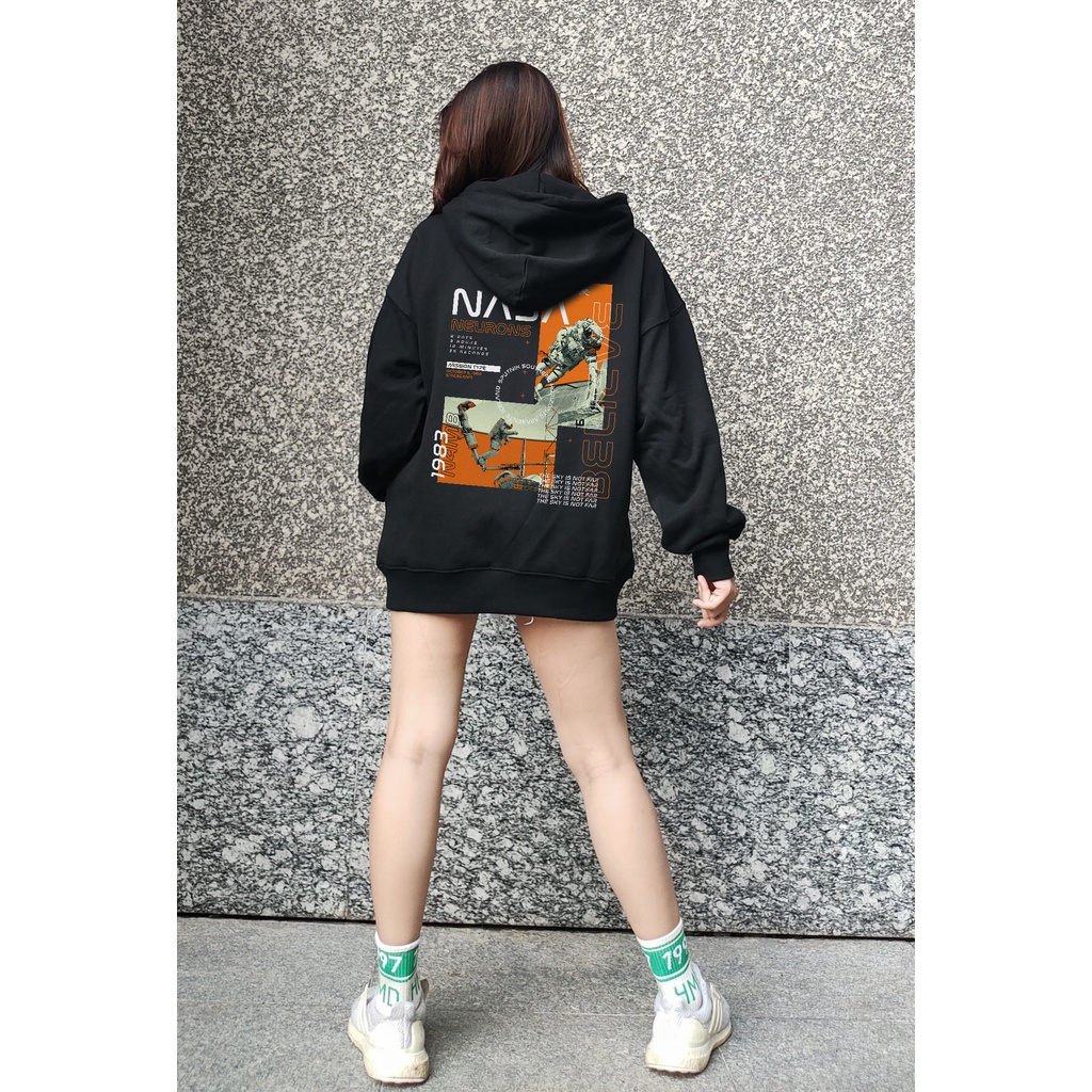 ÁO KHOÁC HOODIE PHI HÀNH GIA NASA DÂY KHÓA KÉO CHỐNG NẮNG Form Unisex Nam Nữ Vải Da Cá Chân Cua MVR KK010809