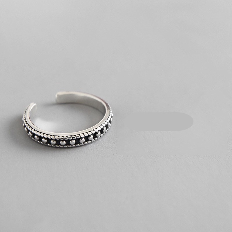 Nhẫn Hở Chất Liệu Bạc 925 Không Gỉ Kiểu Quý Tộc Signet Ring Phong Cách Châu Âu Dobi N5