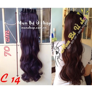 C14: TÓC CỘT XOĂN SÓNG NHẸ 70cm dày - tóc giả Mun Bé Ù shop