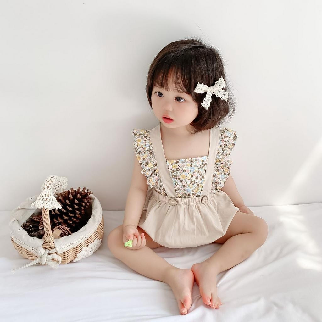 Đồ Áo Liền Quần In Hoa Cho Bé Mới Sinh