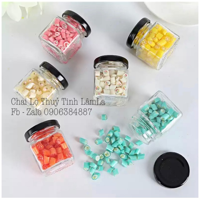 Hũ Thuỷ Tinh Vuông Nắp Thiếc 50ml - 100ml - 200ml - 280ml | BigBuy360 - bigbuy360.vn