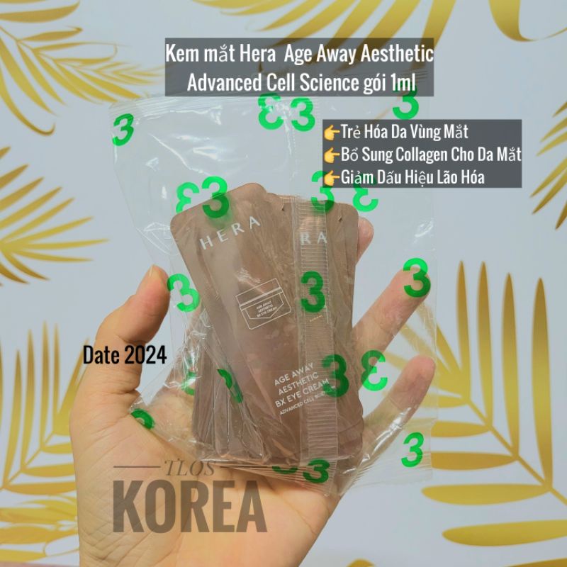 [2024♦️] Kem mắt Hera  BX Age Away Aesthetic Advanced Cell Science gói 1ml sample/giảm nhăn/làm sáng/cấp ẩm/giảm nhăn