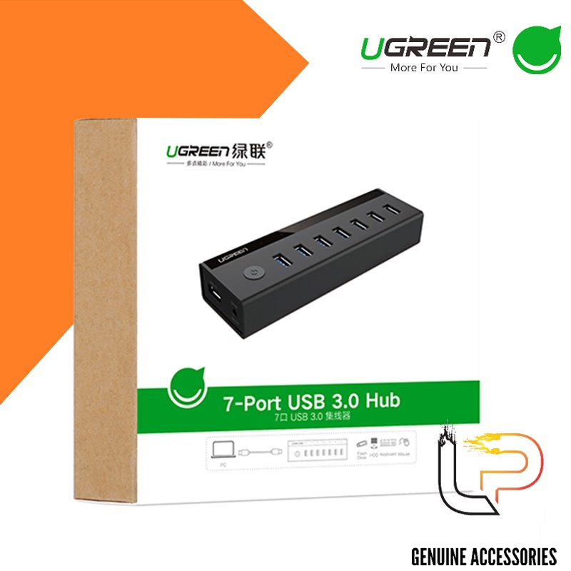 Bộ Chia 7 Cổng USB 3.0 Kèm Nguồn Ugreen 40522 - HUB USB 7 PORT 3.0 Có Nguồn Ugreen 40522