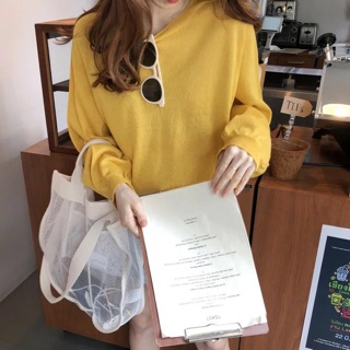 (Có sẵn) Áo thun thu dài tay mỏng ulzzang / Áo len mỏng