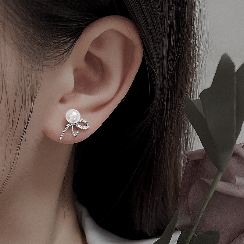 (0670) Khuyên Tai Ngọc Đá Điểm Đơn Giản Sang Trọng Hàn Quốc