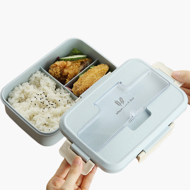 Hộp đựng cơm trưa bento có ngăn đựng đũa muỗng tiện dụng cho cắm trại pinic văn phòng