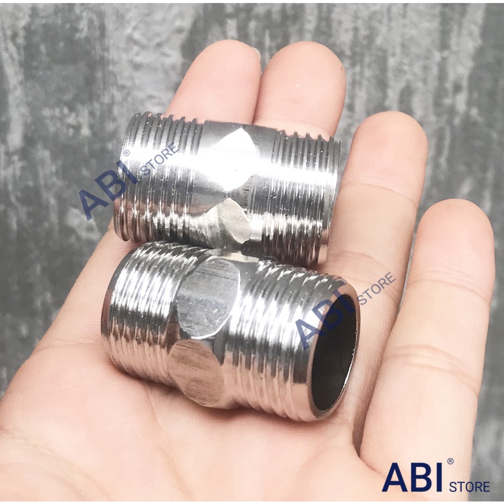 COMBO 1 ĐÔI KÉP INOX DN15(1/2-PHI 21), KÉP INOX DN20(3/4''-PHI 27) BÓNG ĐẸP