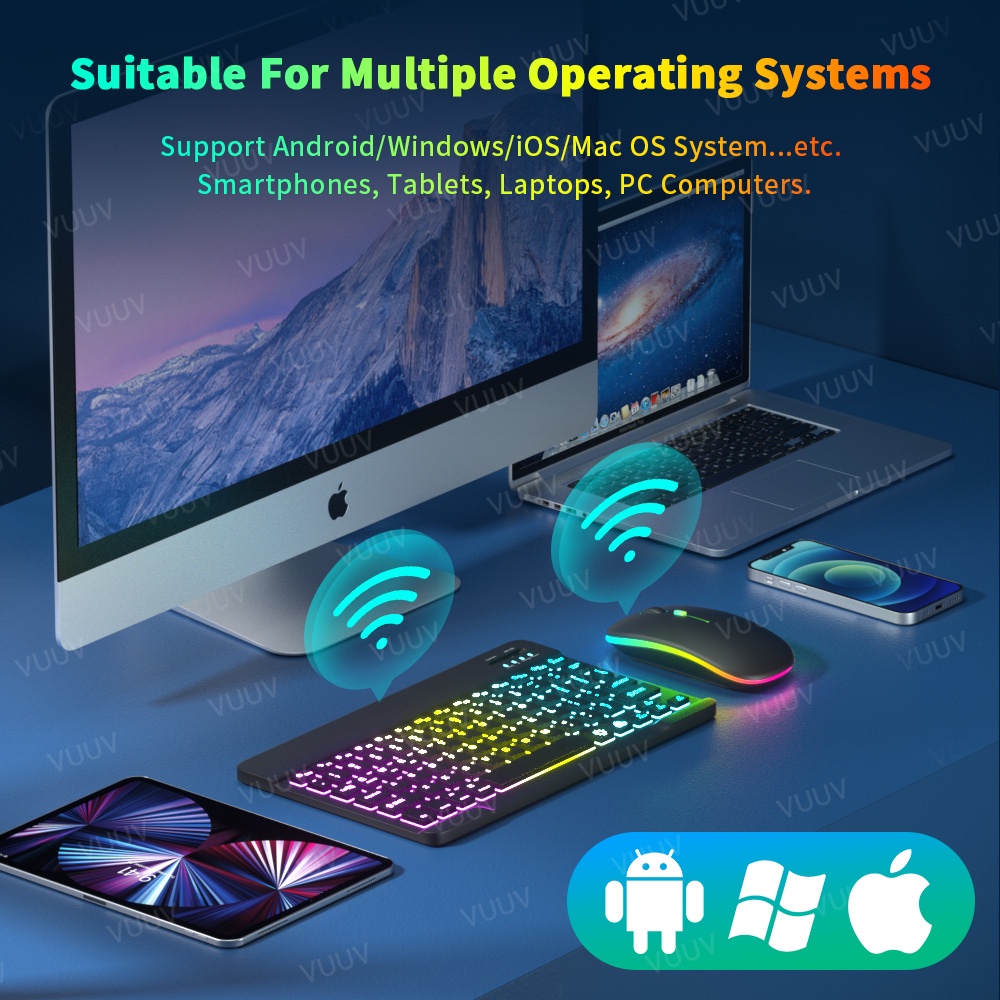 Máy Tính Bảng iPad / Laptop / Android Màn Hình 10 &quot;Kết Nối Bluetooth Có Đèn Nền Yên Tĩnh