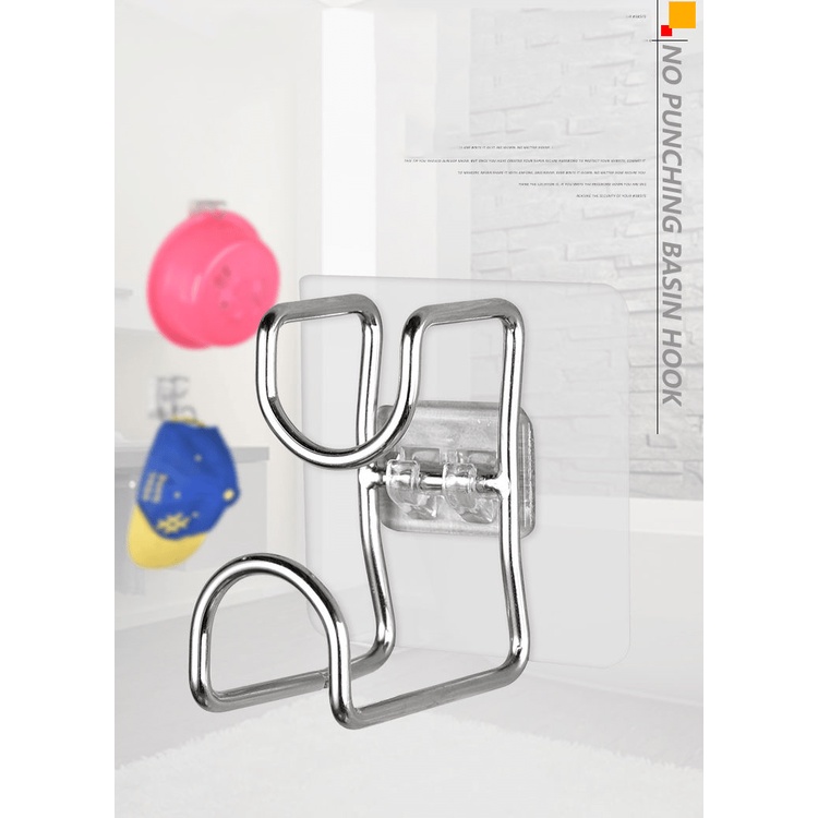 Móc treo đồ dán tường thép không gỉ inox dùng cho nhà bếp, phòng tắm MDT00007