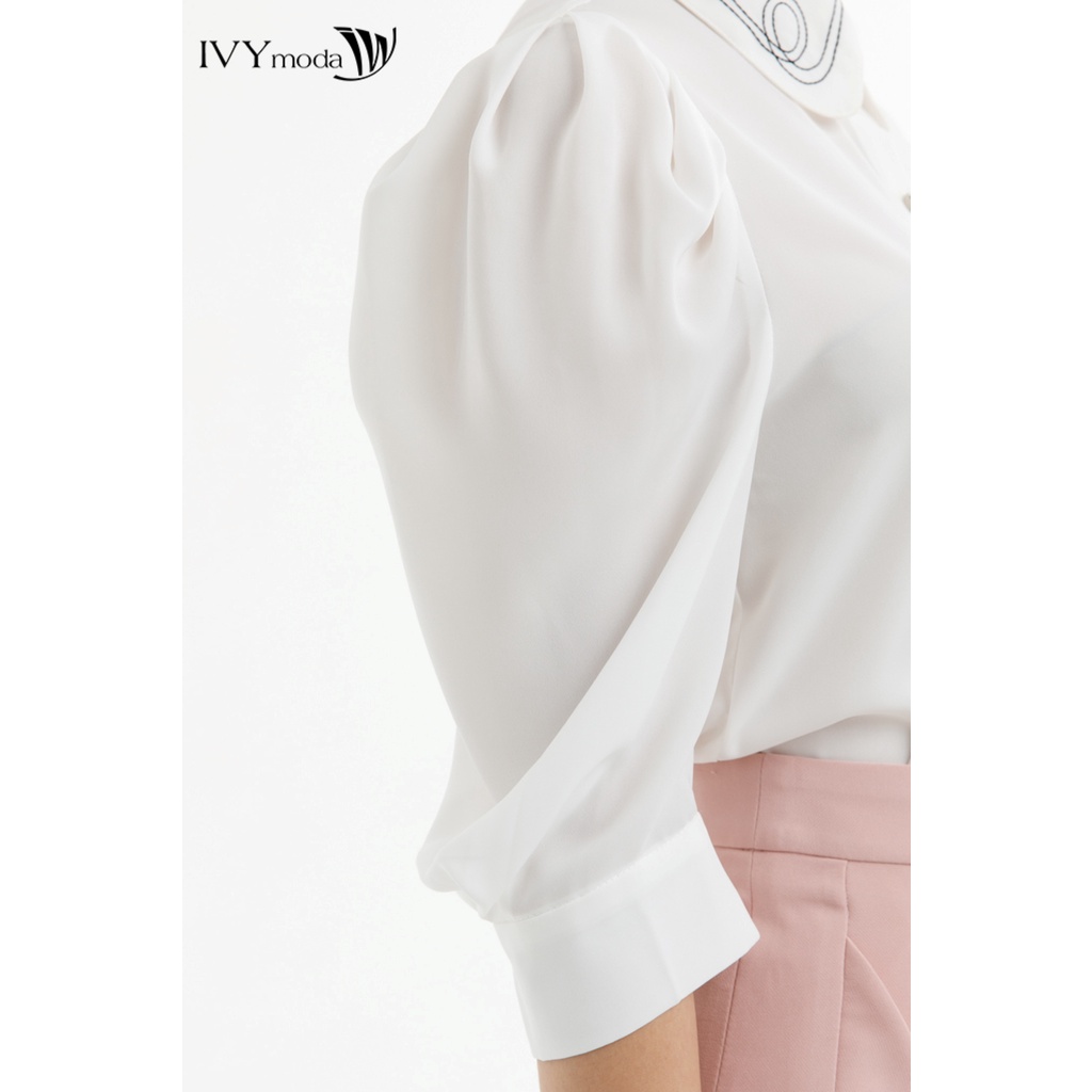 Áo sơ mi lụa nữ IVY moda MS 16M7579
