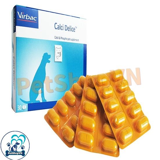 Canxi Cho Chó Mèo VIRBAC CALCI DELICE Hộp 30 Viên - Chính Hãng - Nhập Khẩu Pháp
