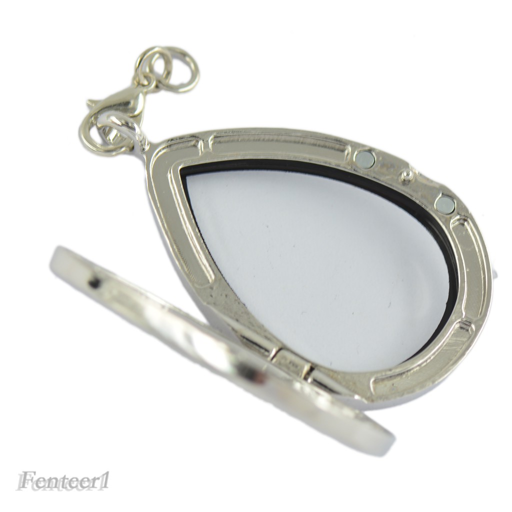 [FENTEER1] 2pcs Living Memory Glass Locket Jewellery Pendant Necklace Floating Charm