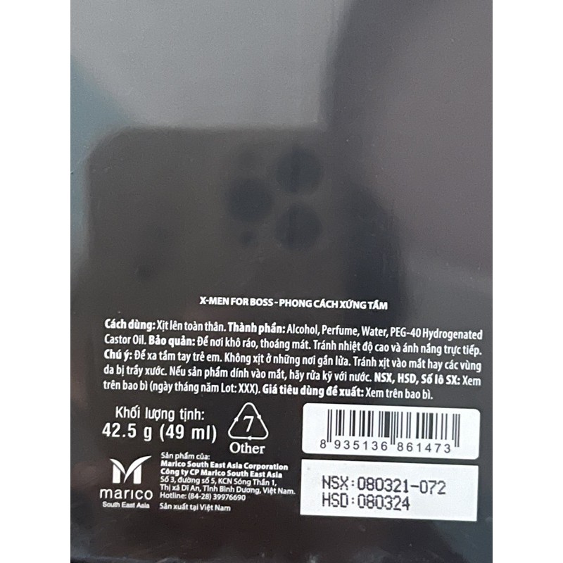 Nước Hoa XMen For Boss 49ml Date: 08/03/2024 | Thế Giới Skin Care