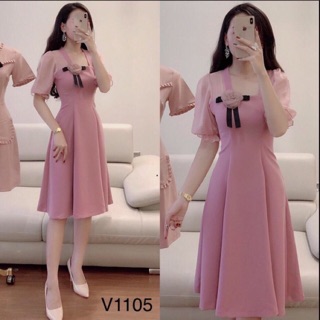 Đầm xoè áo phối voan đính hoa m/l/xl/2xl⚡️đầm dự tiệc