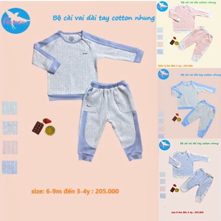 Bộ nỉ dày cho bé, Bộ nỉ nhung dày dặn cho bé 6m - 4y