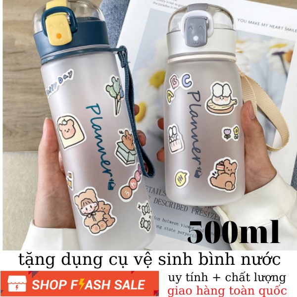 Bình nước cao câp 500ml LOẠI DÀY CÓ DÂY bình nước cute