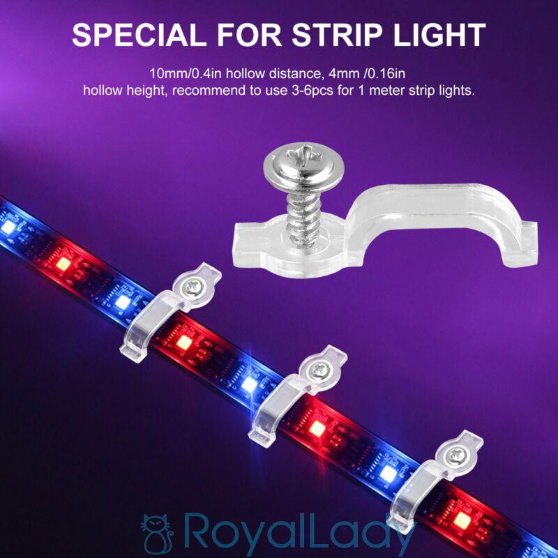 Set 50/ 100 Kẹp đèn LED 10mm / 0.4In+ Ốc vít cố định tùy chọn