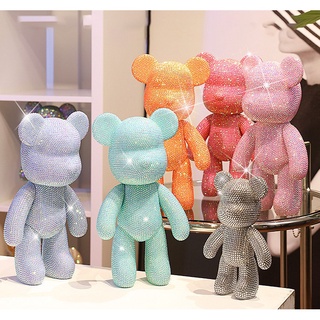 Gấu đính đá handmade Bearbrick size 23cm hàng cao cấp Hudo