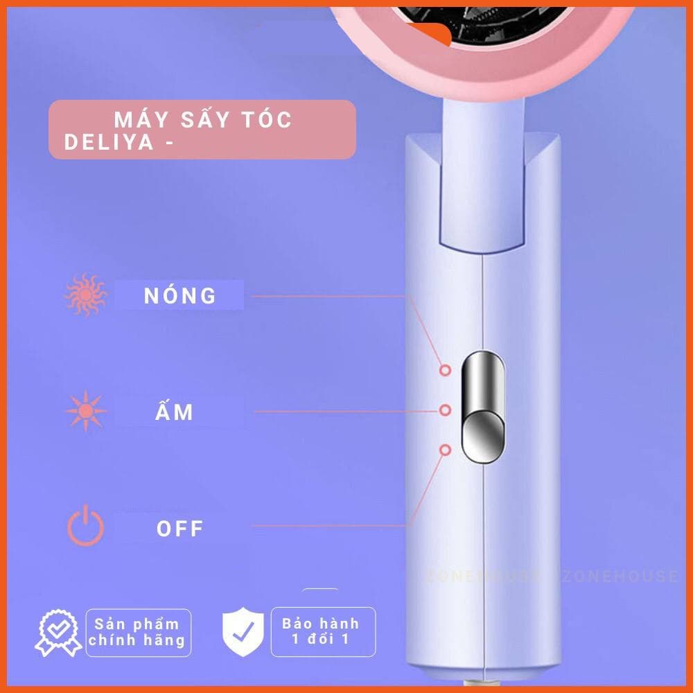 Máy sấy tóc mini 2 chiều Deliya DL 2600 TÍM ,tạo kiểu chuyên nghiệp công suất lớn.1 đổi trong 7 ngày