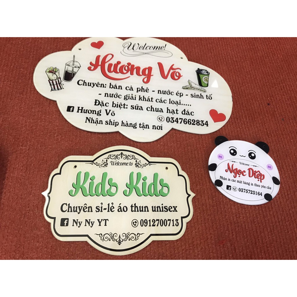 [BẢNG HIỆU MICA TRANG TRÍ SHOP] - Thiết kế theo yêu cầu - in thông tin shop xịn xò