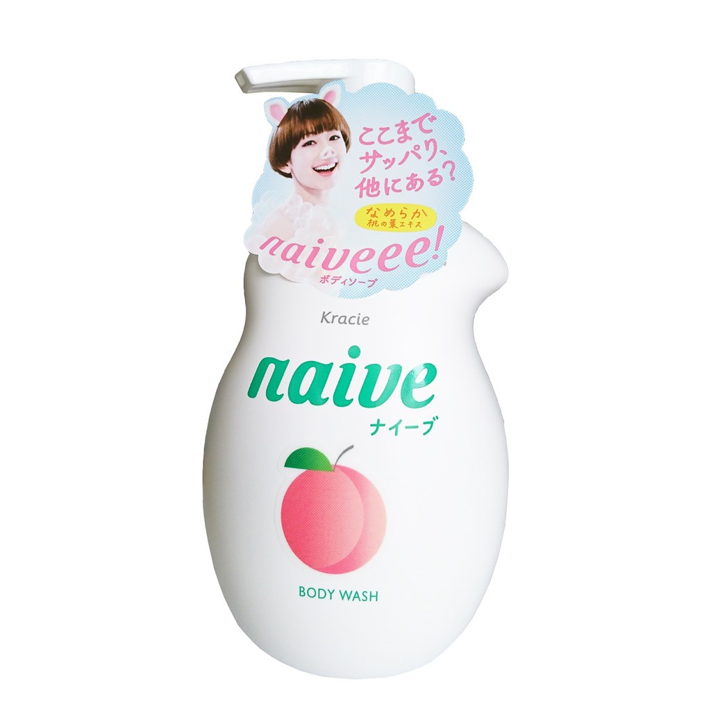 Sữa tắm Kracie Naive Body Wash 530ml của Nhật Bản Giữ ẩm và dưỡng da mềm mại, mịn màng