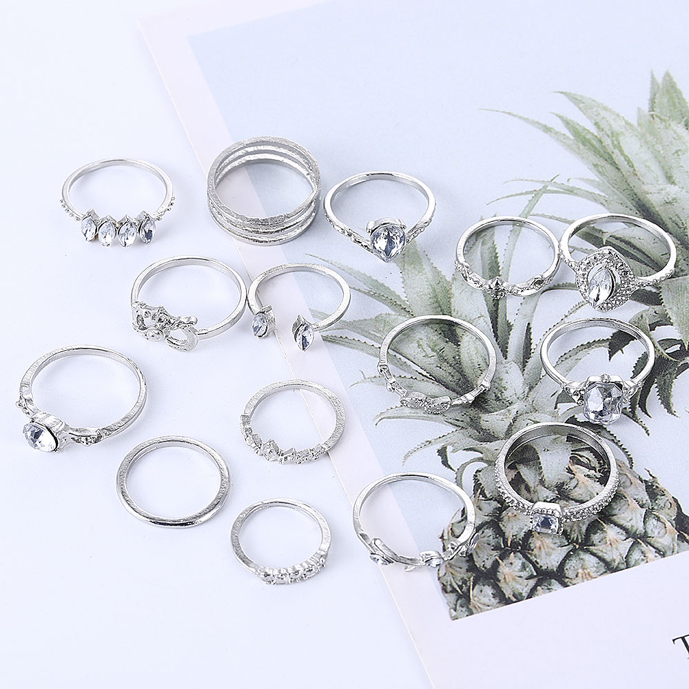 Set 15 Nhẫn Đeo Khớp Ngón Tay Phong Cách Vintage Cho Nữ