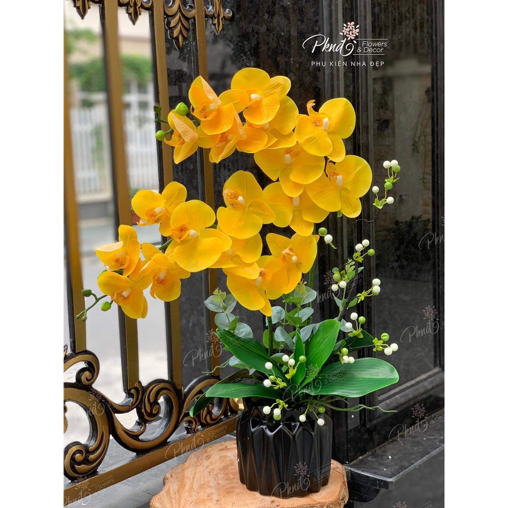 [Mã BMBAU50 giảm 7% đơn 99K] Chậu hoa giả lan hồ điệp chất cao su cao cấp PKND FLOWERS &amp; DECOR