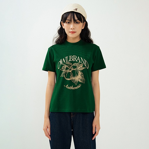 OWL BRAND® WMS – FRUIT TEE - Áo thun nữ in hình / Xanh
