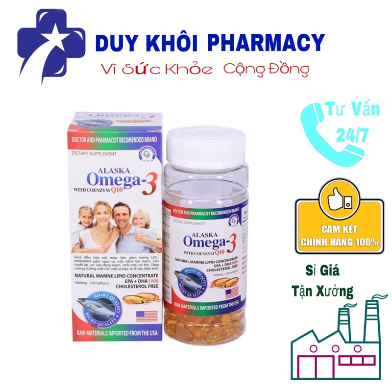 Viên Dầu Cá Alaska Omega 3 - Chai 100viên