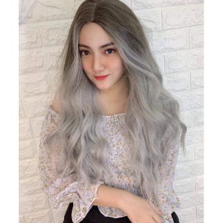 Tóc giả nguyên đầu xoăn sóng ❤️❤️ FREESHIP ❤️ nguyên đầu xoăn sóng omber xám