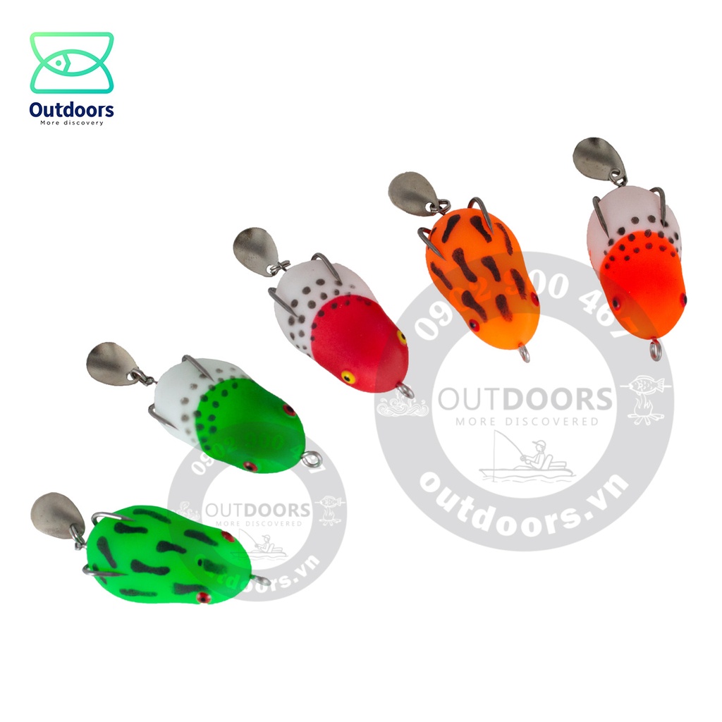 Mồi câu lure nhái hơi Coastline HTFrog 4cm- 7.5g (Có muỗng) dùng câu cá lóc, cá chẽm, cá quả