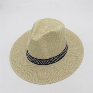 Mũ cói panama mẫu mới đai kẻ