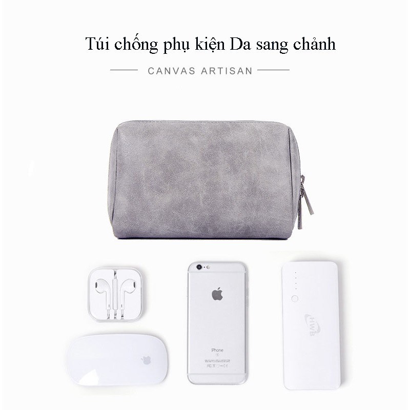 Túi phụ kiện chống sốc da sang chảnh CanvasArtisan (Chính hãng)